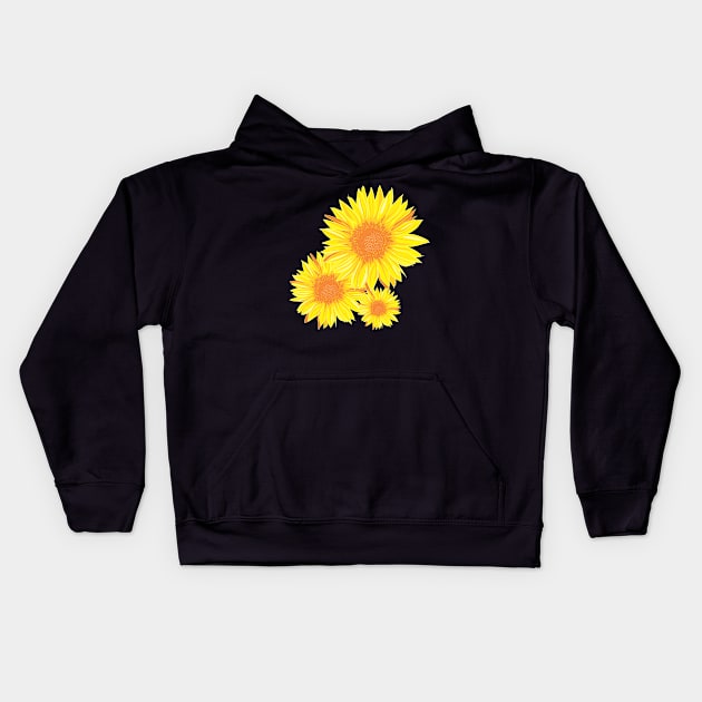 sun flower Kids Hoodie by Rain T shirt